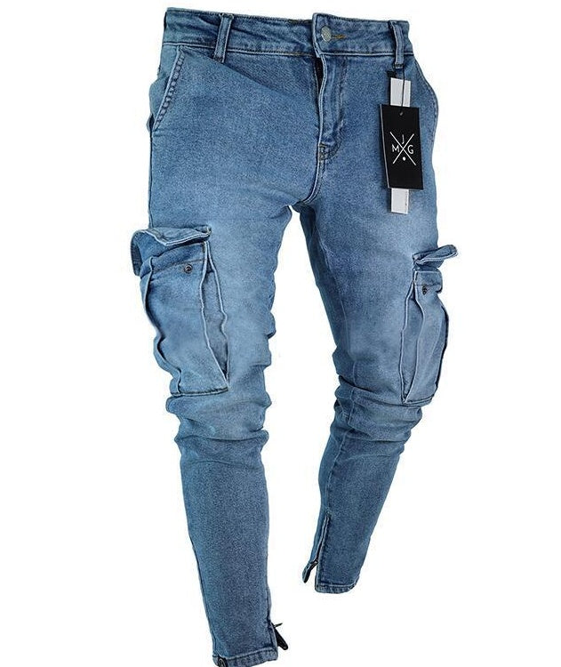 Men's Cargo Jeans - Urban Style and Practical Functionality
