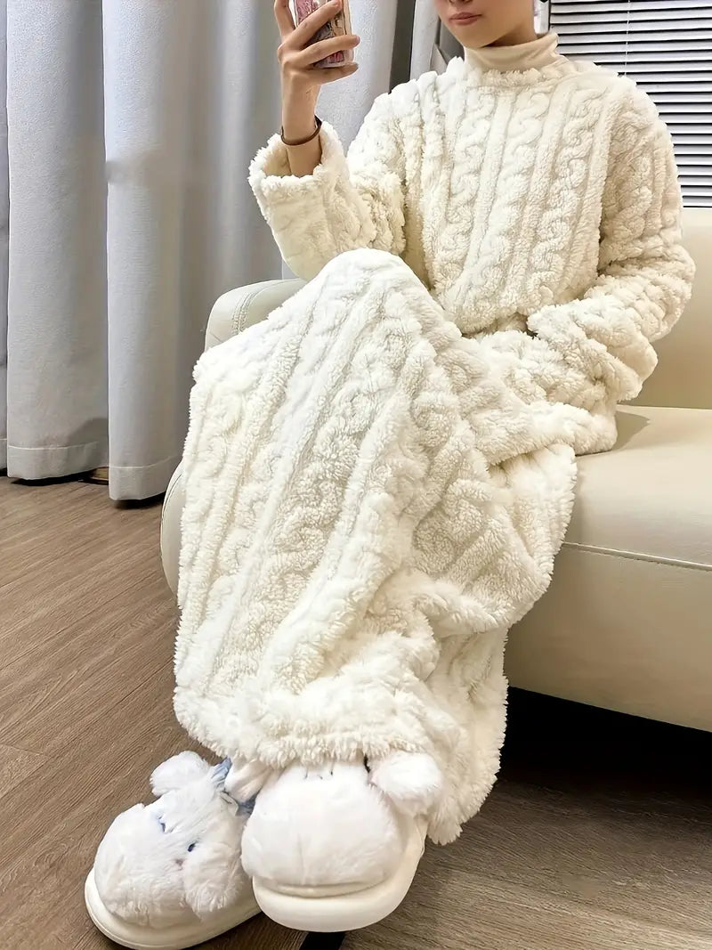 Abigail - Jacquard Soft Fleece Winter Dress