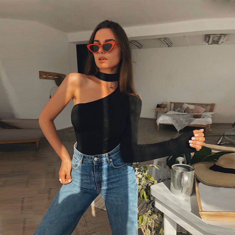 Valentina - Red one-shoulder evening top