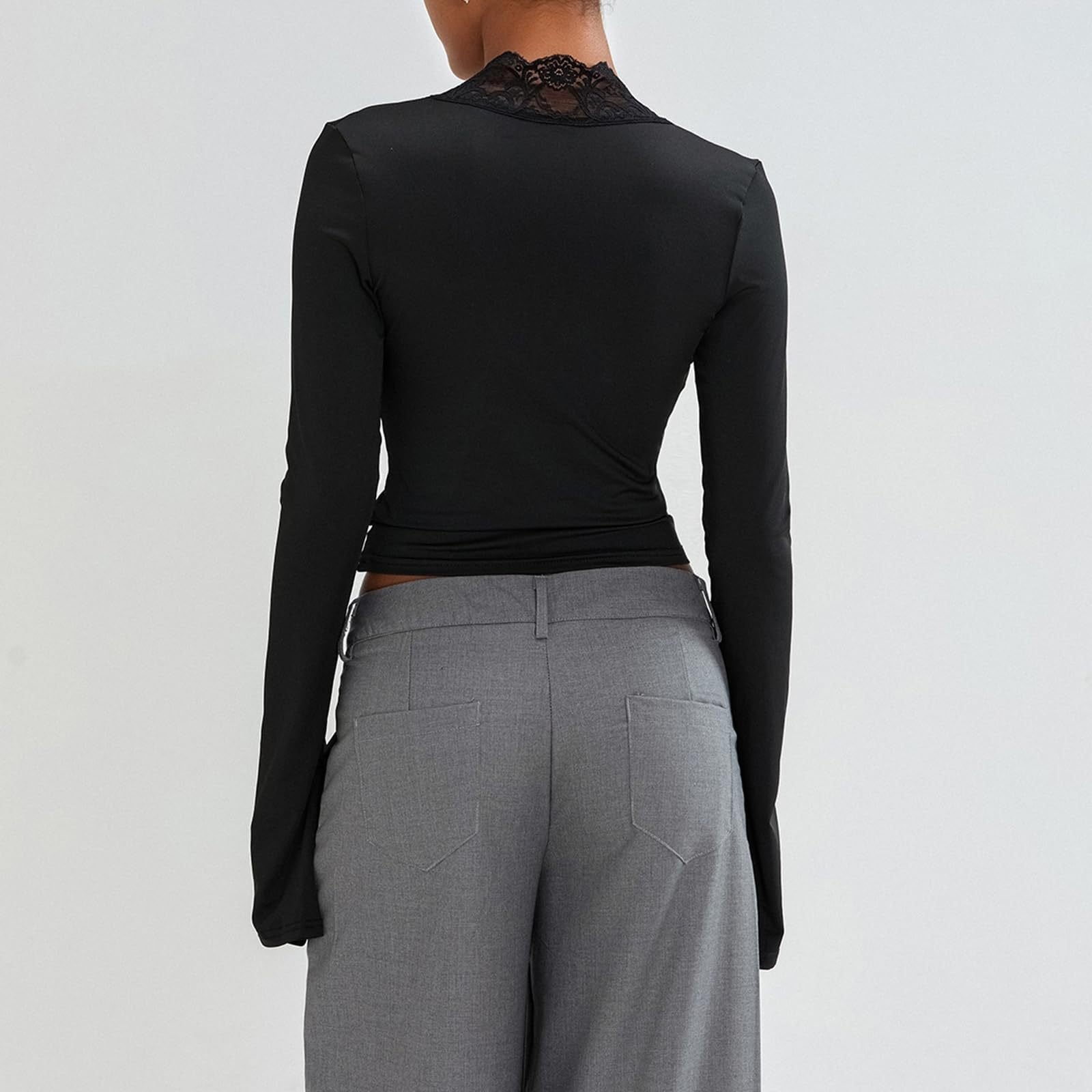 Elaine Top- Elegance and Versatility with Lace V-Neckline