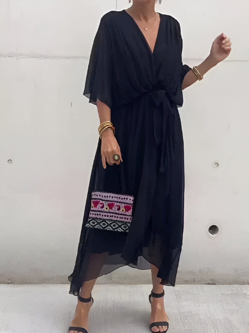 Monica - V-neck chiffon dress