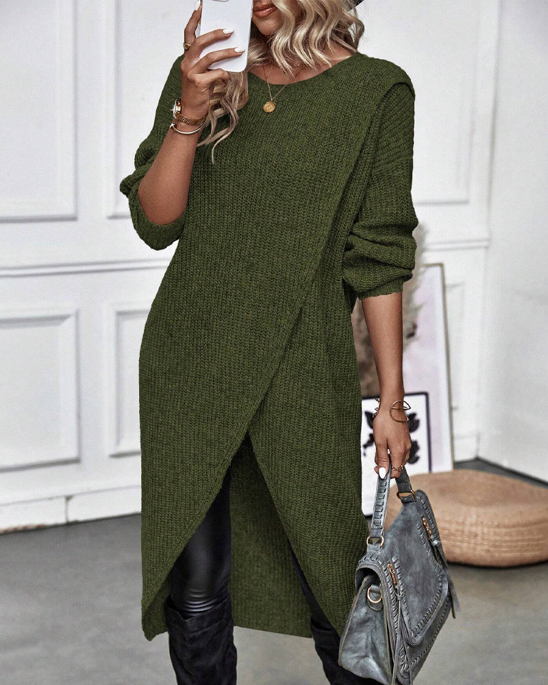 Addison - Comfortable Irregular Style Sweater Dress