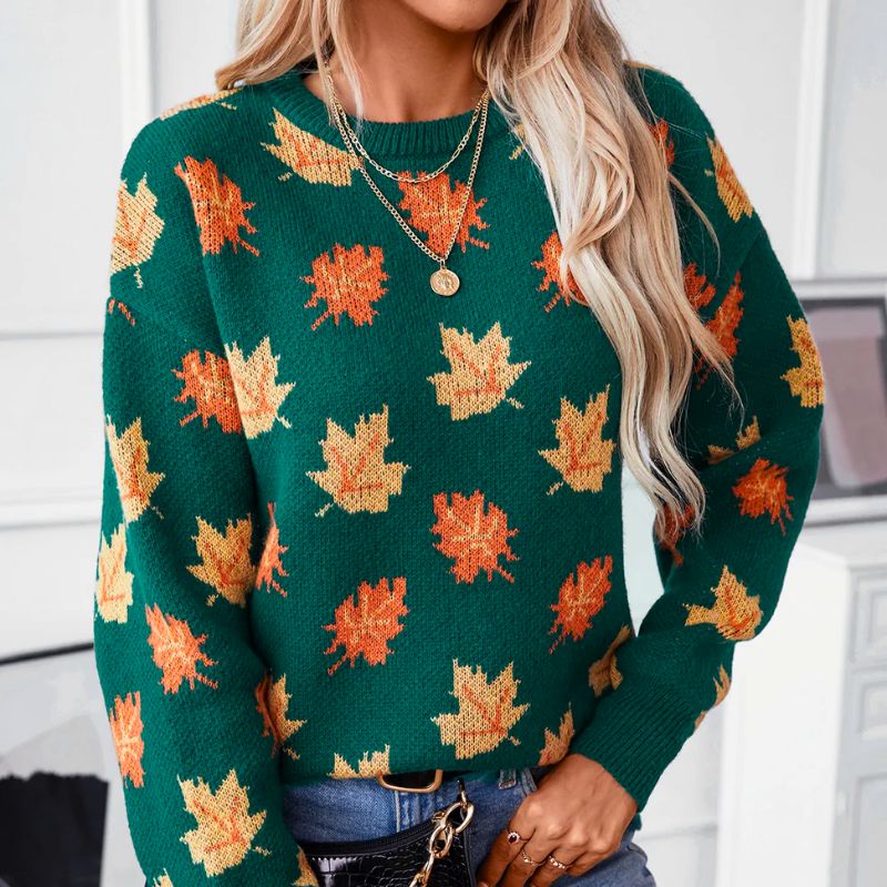 Fall - Comfortable Leaf Style Sweater