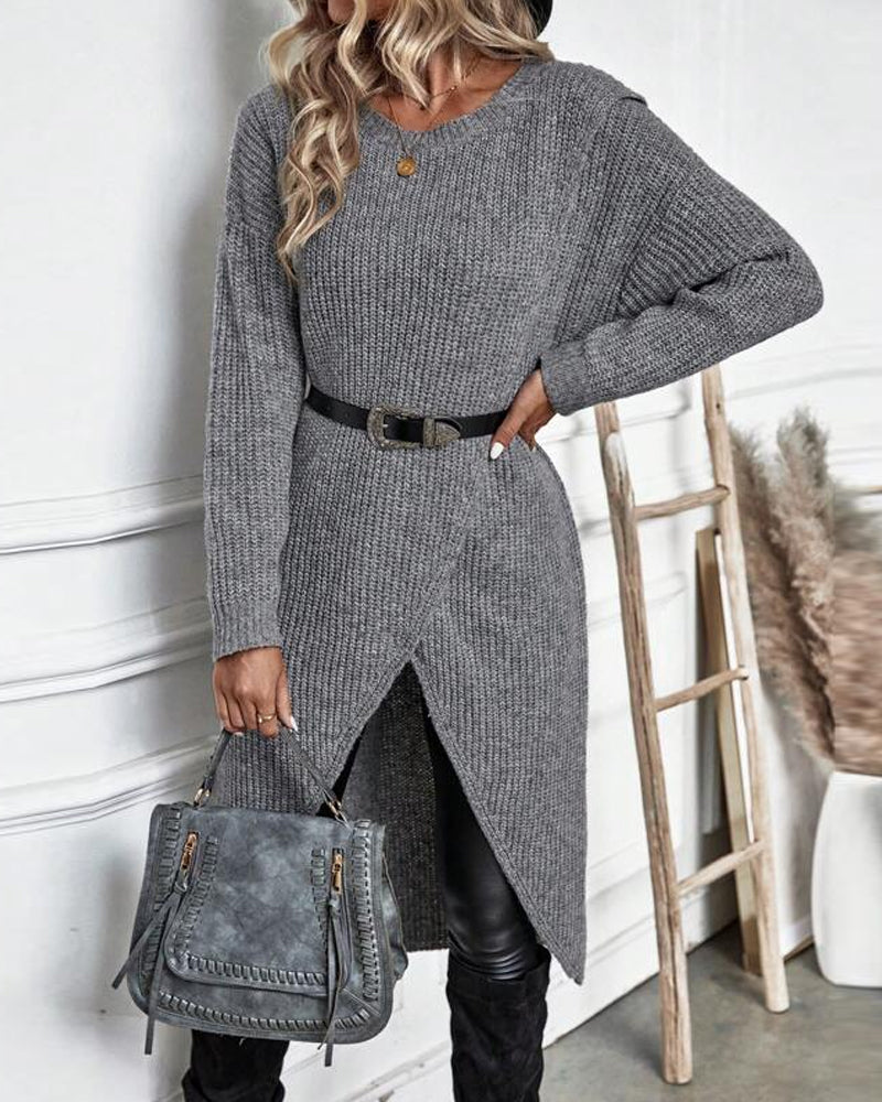 Addison - Comfortable Irregular Style Sweater Dress