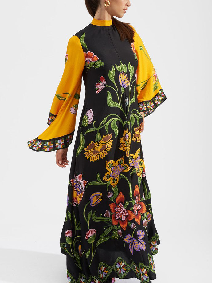 Haana Sunshine Floral Print Flowing Maxi Dress