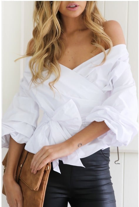 Miss Short Blouse - Romantic Elegance & Crisscross Design