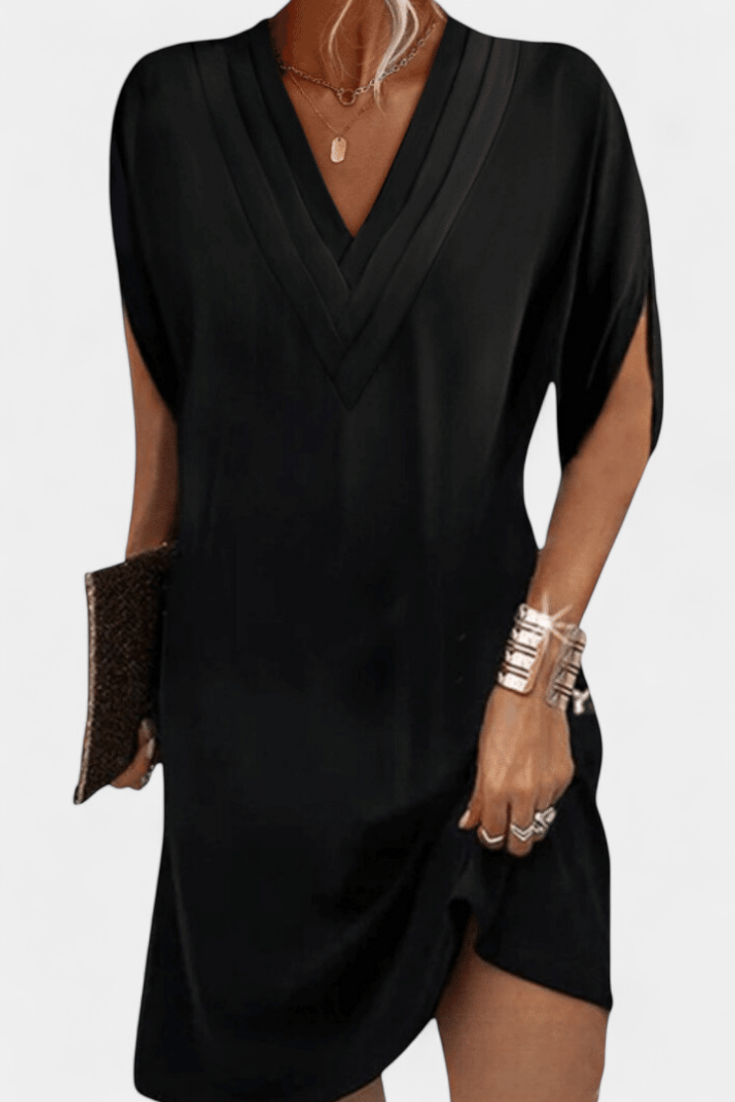 Lesley Elegant V-Neck Shift Dress