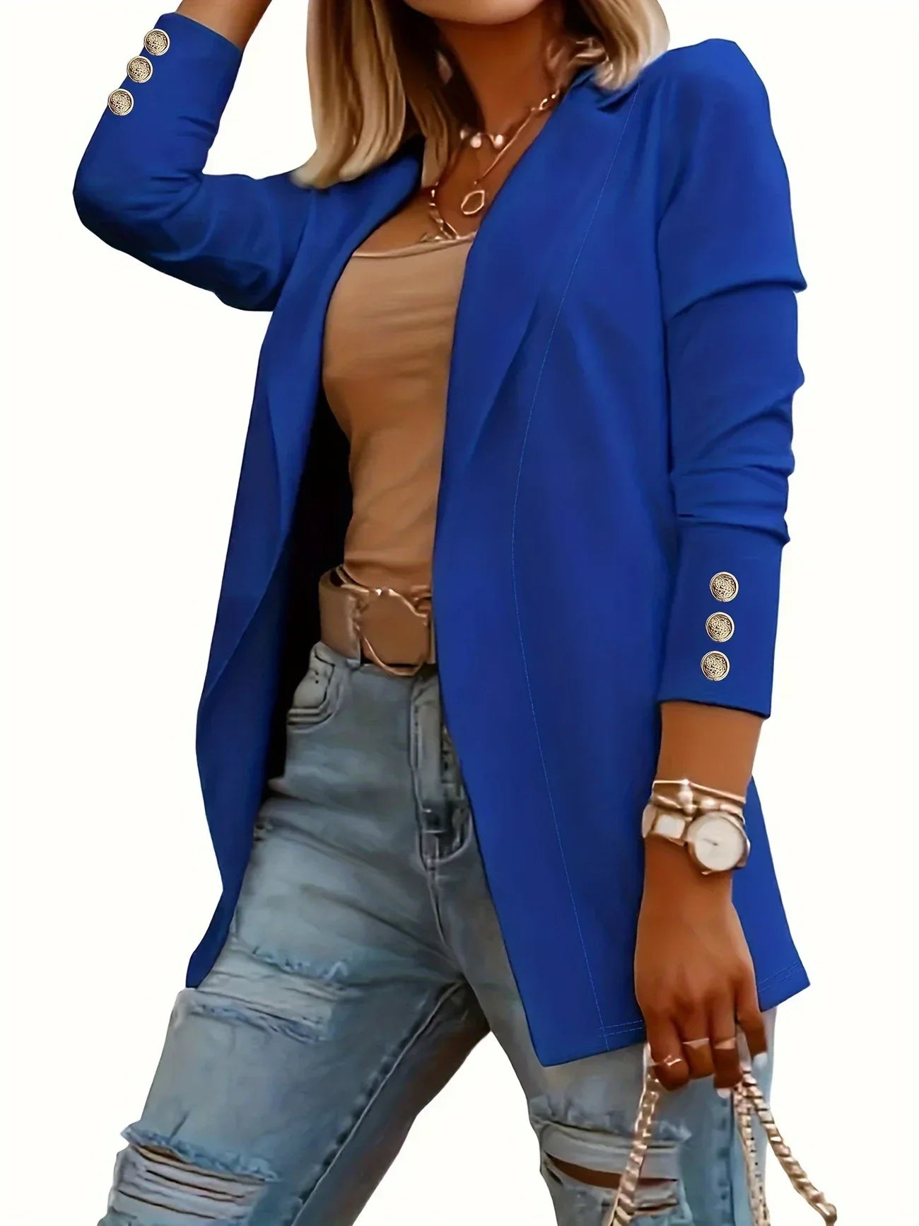 Layla - Stylish Open Front Jacket