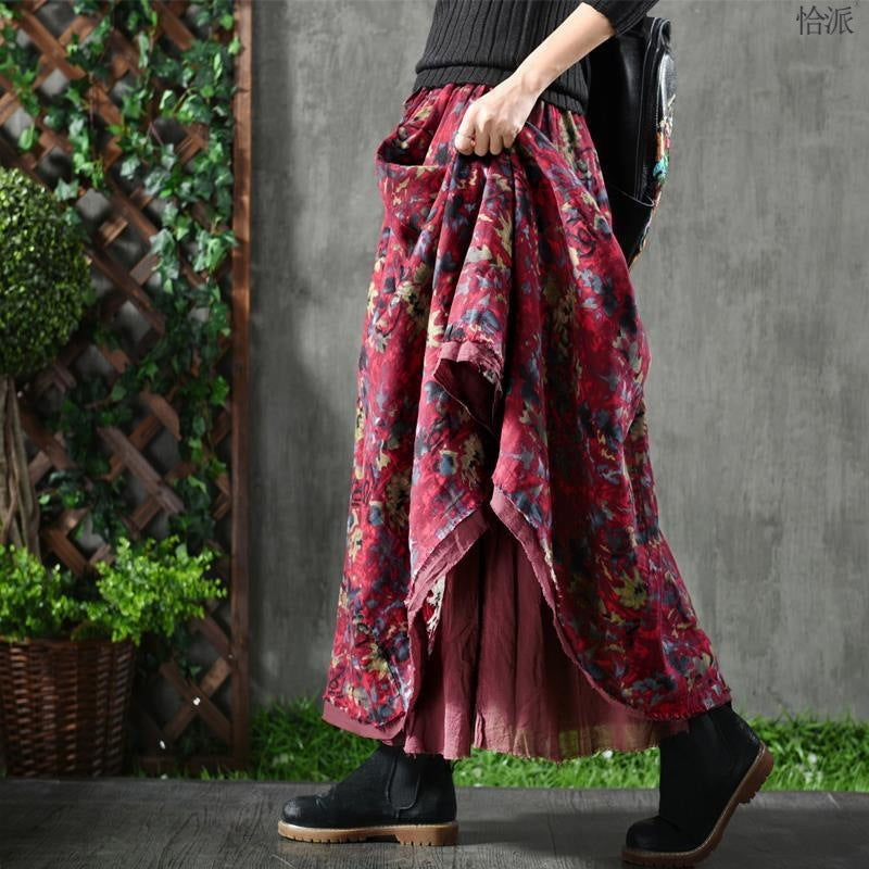 Rada - Maxi skirt with elegant and fresh floral print