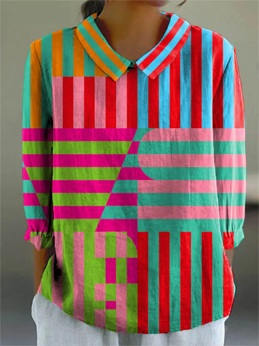Annalorine | Vintage Colorful Blouse