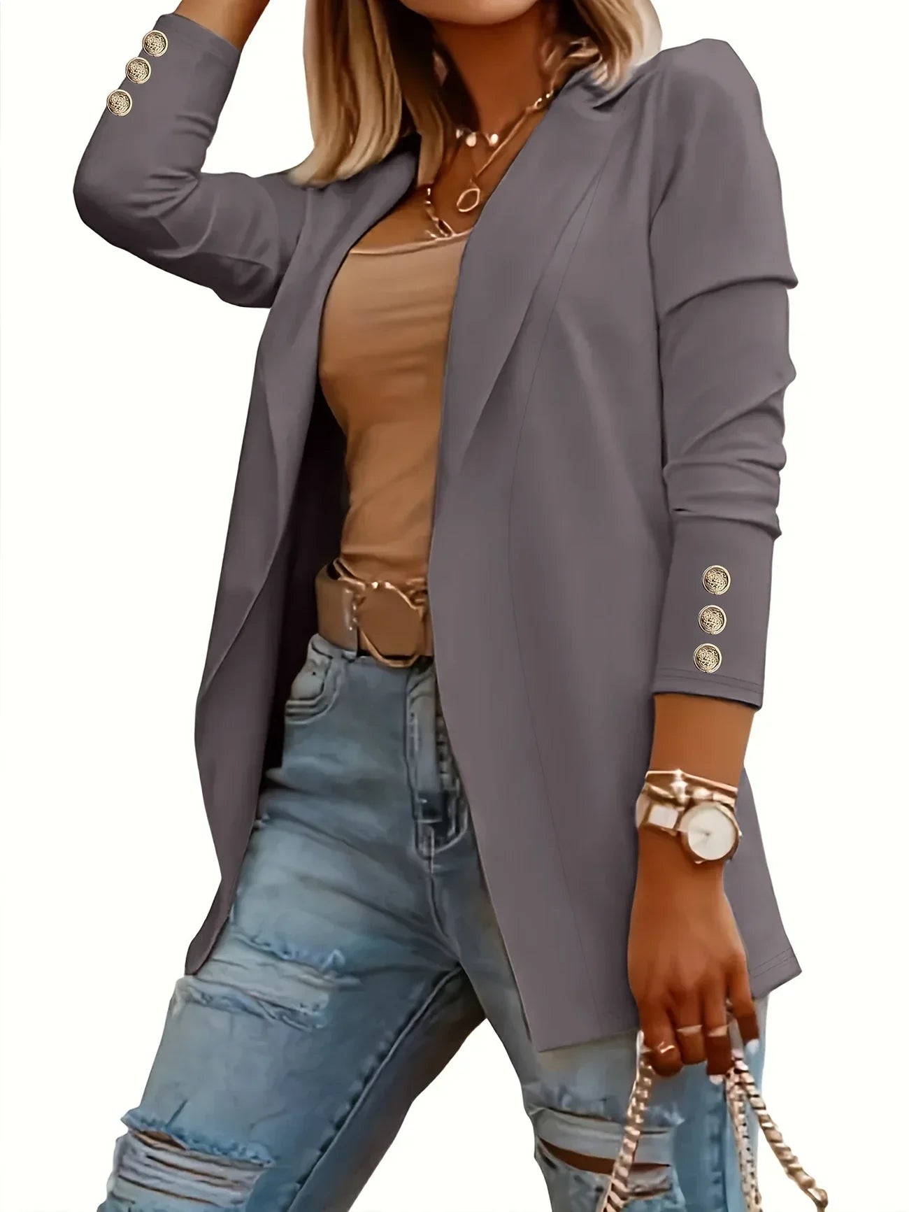 Layla - Stylish Open Front Jacket