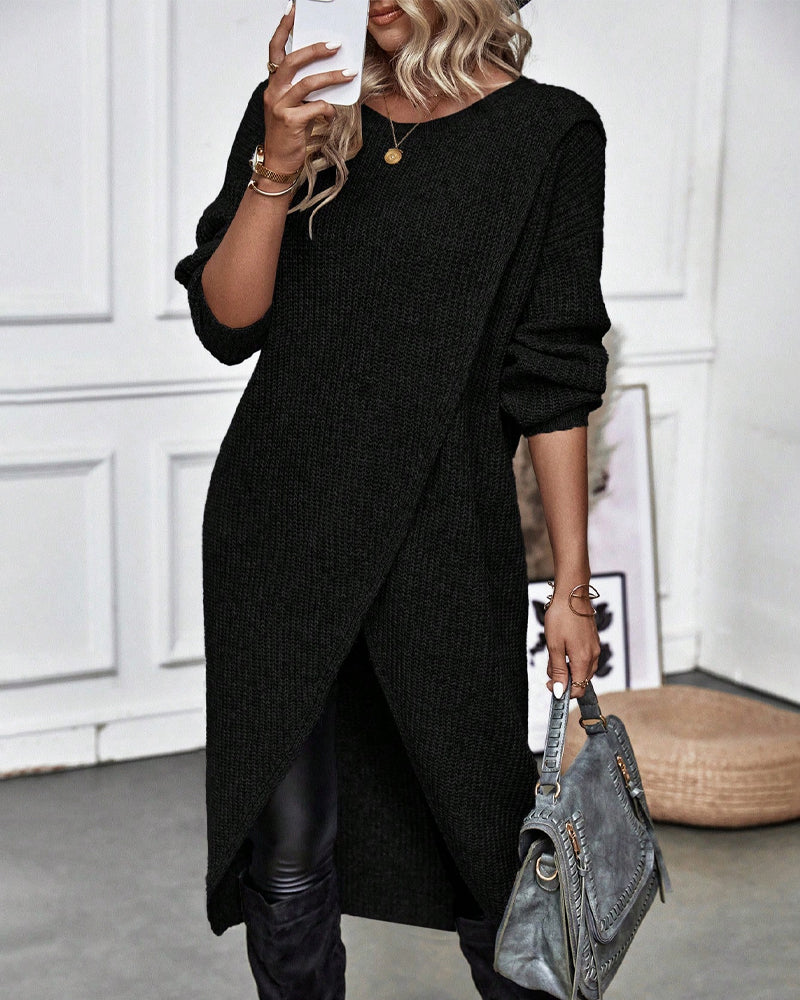 Addison - Comfortable Irregular Style Sweater Dress
