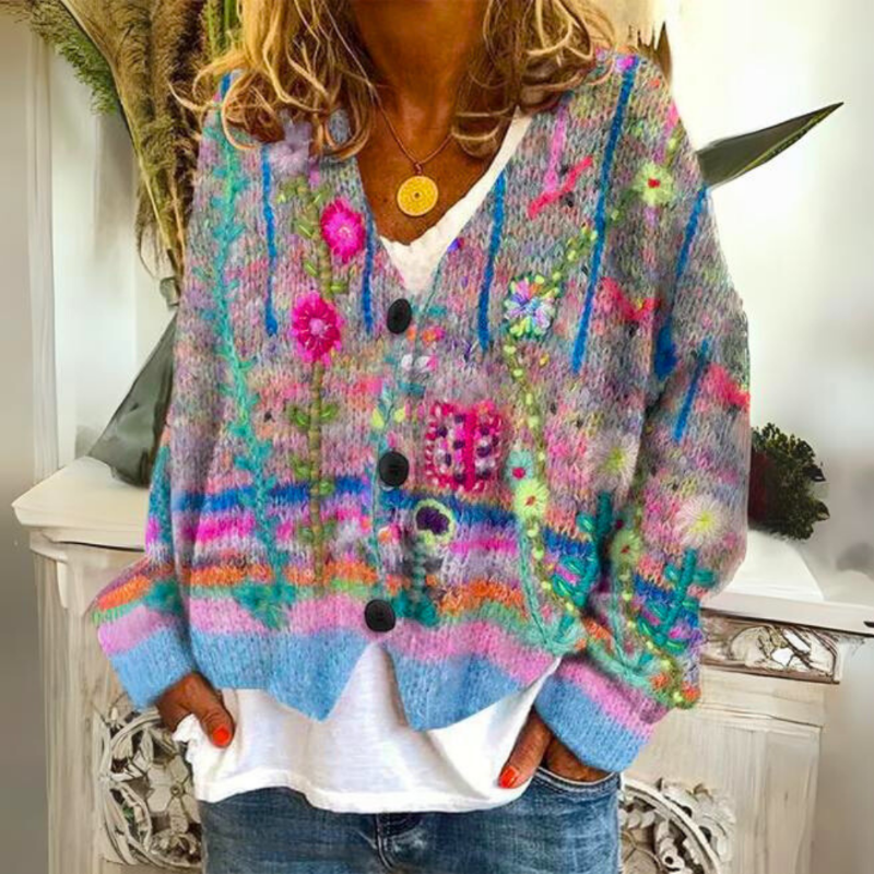 Addison - Stylish Retro Casual Loose-Fit Button Cardigan