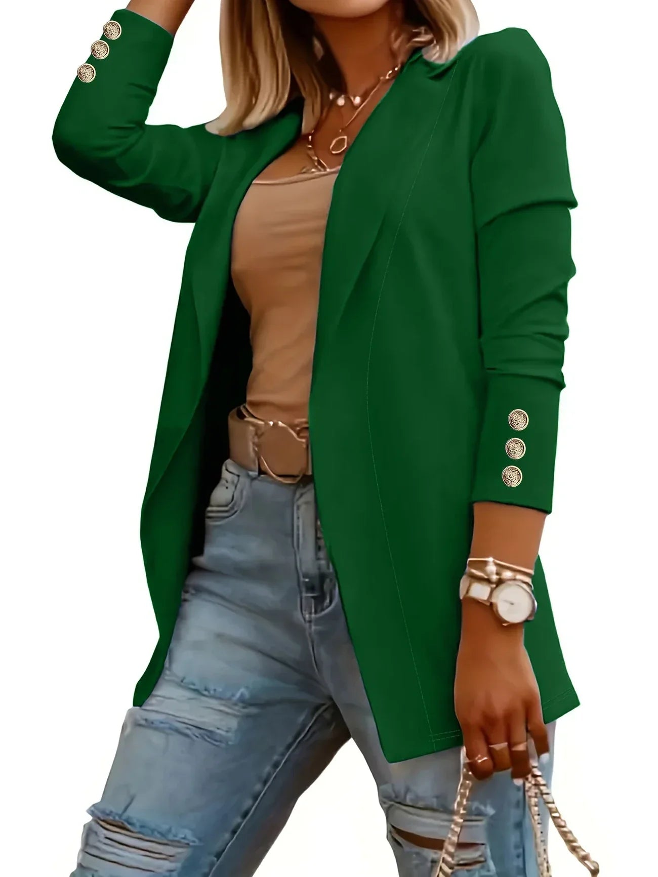 Layla - Stylish Open Front Jacket