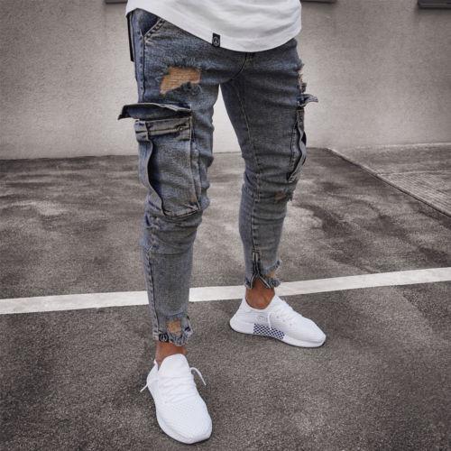 Men's Cargo Jeans - Urban Style and Practical Functionality