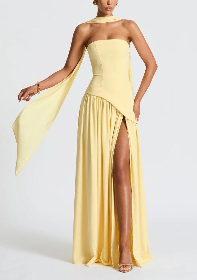 Malia Slit Ribbon Maxi Dress