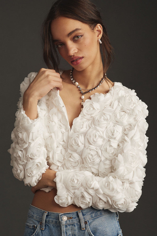 Scarletta - Elegant Floral Jacquard Jacket