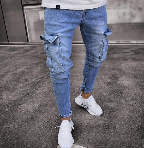 Men's Cargo Jeans - Urban Style and Practical Functionality