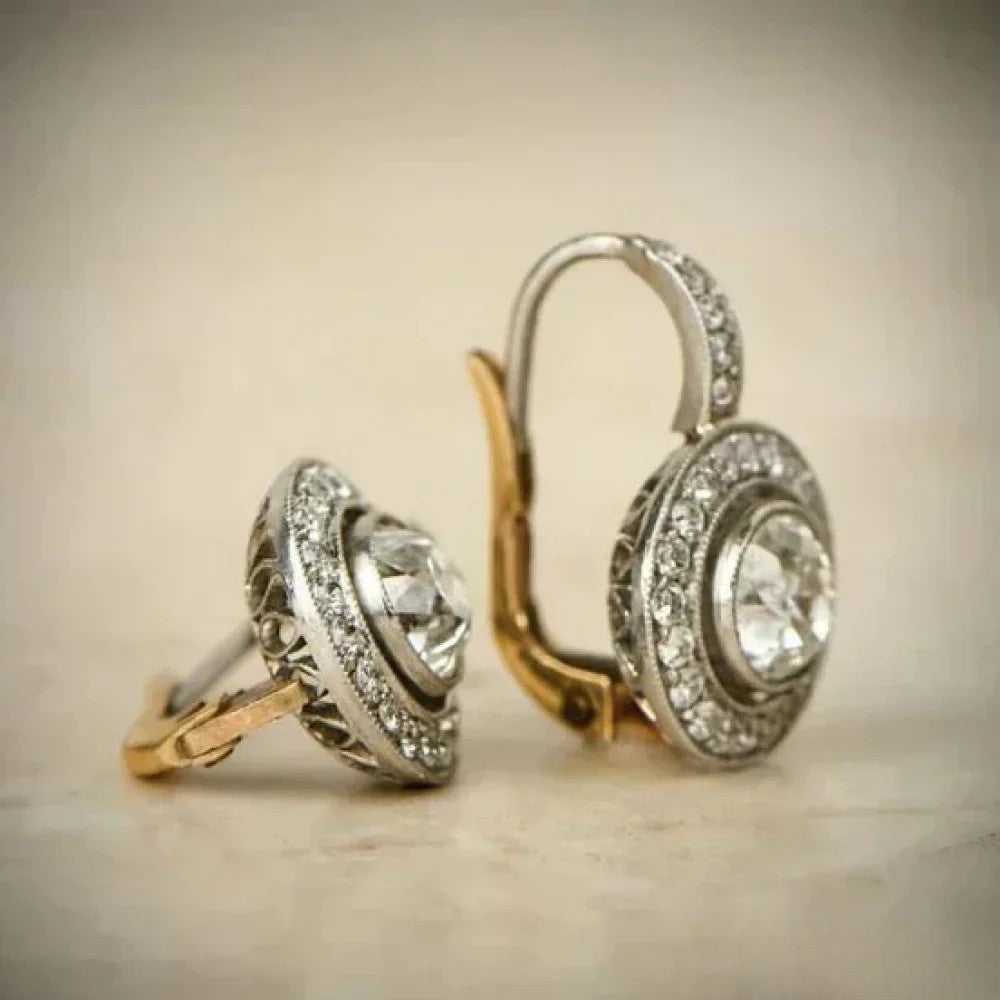 Antique Silver Earrings with Zirconia