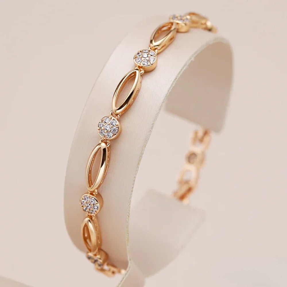 Elegant Bracelet with Golden Zirconia