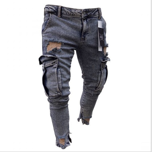 Men's Cargo Jeans - Urban Style and Practical Functionality