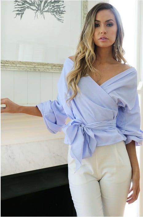 Miss Short Blouse - Romantic Elegance & Crisscross Design