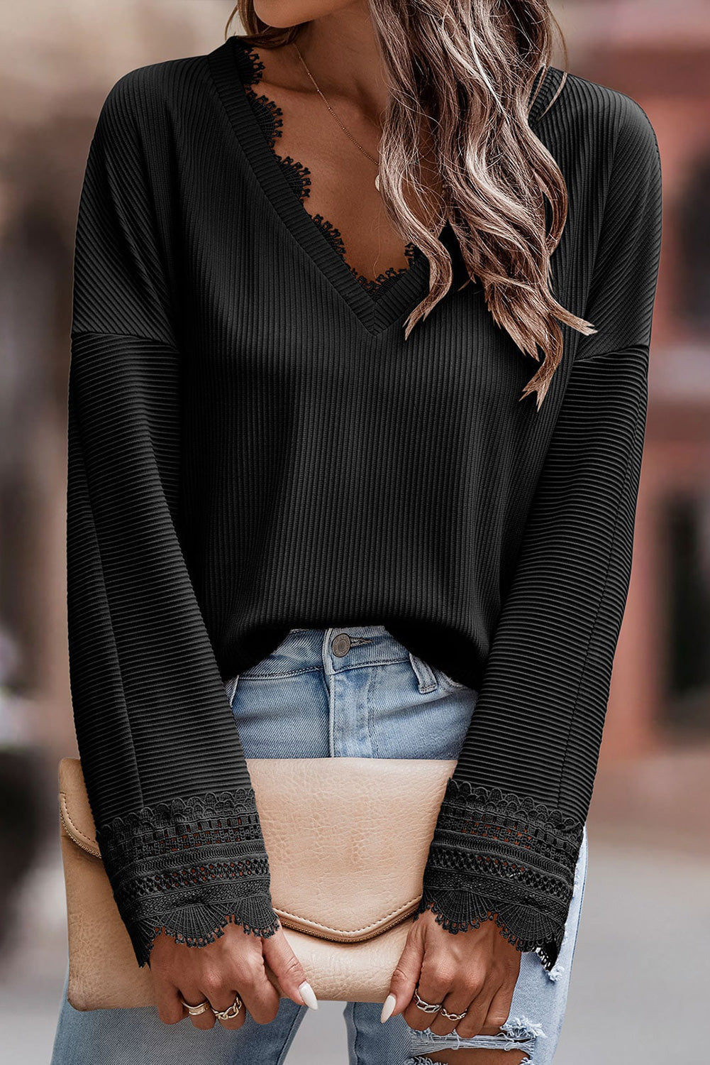 Nina - Stylish V-Neck Long-Sleeved Sweater