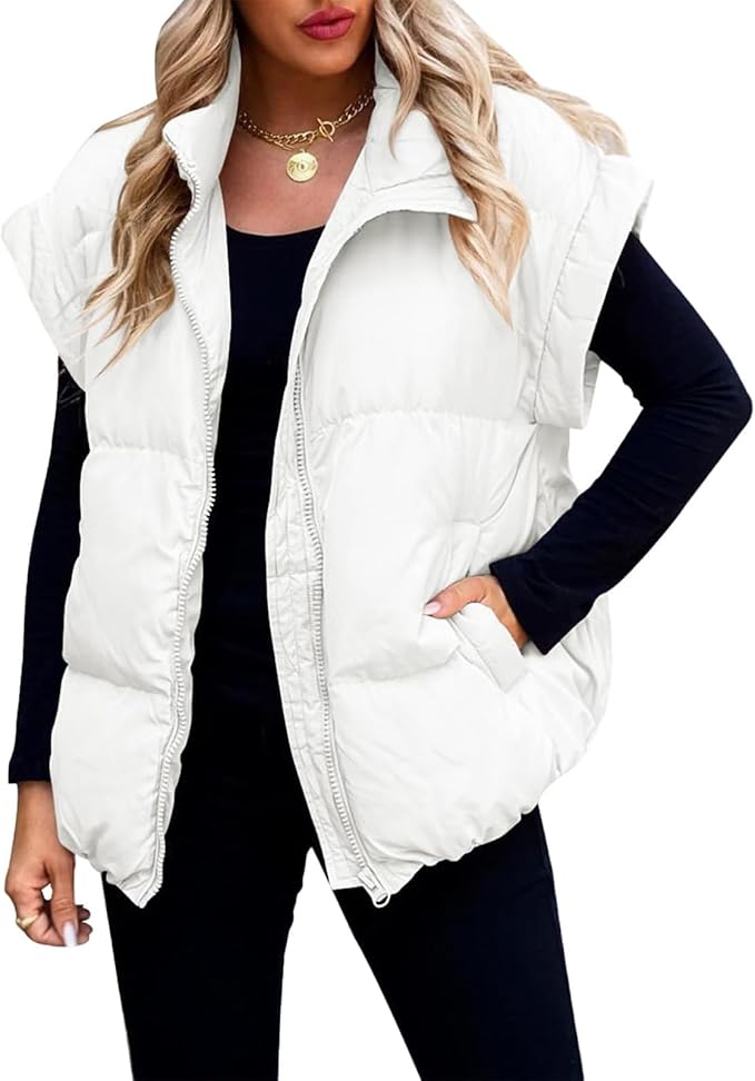 Charlotte - Warm Soft Puffer Plain Short Sleeve Jacket