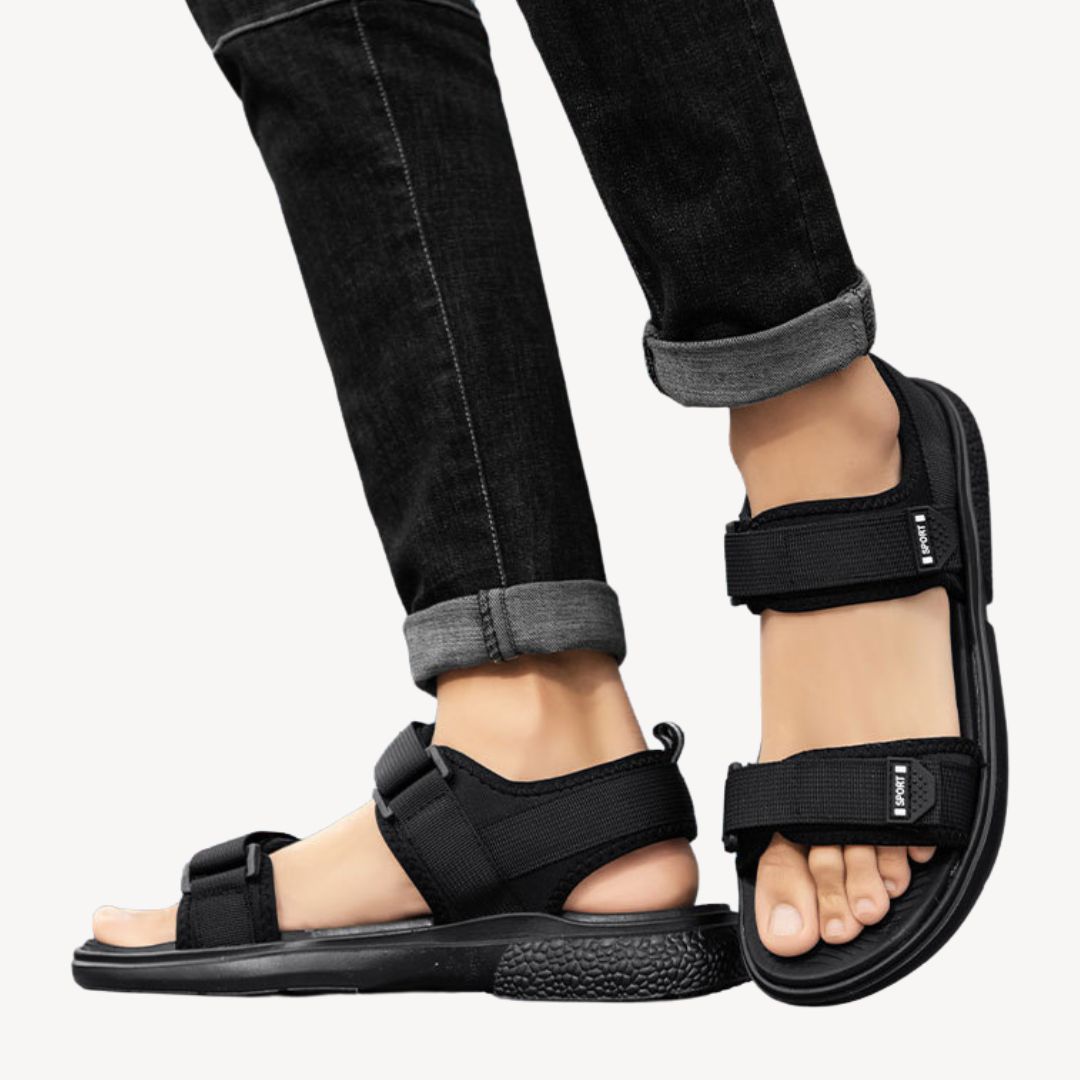 Fabric Adjustable Strap Sandals Men