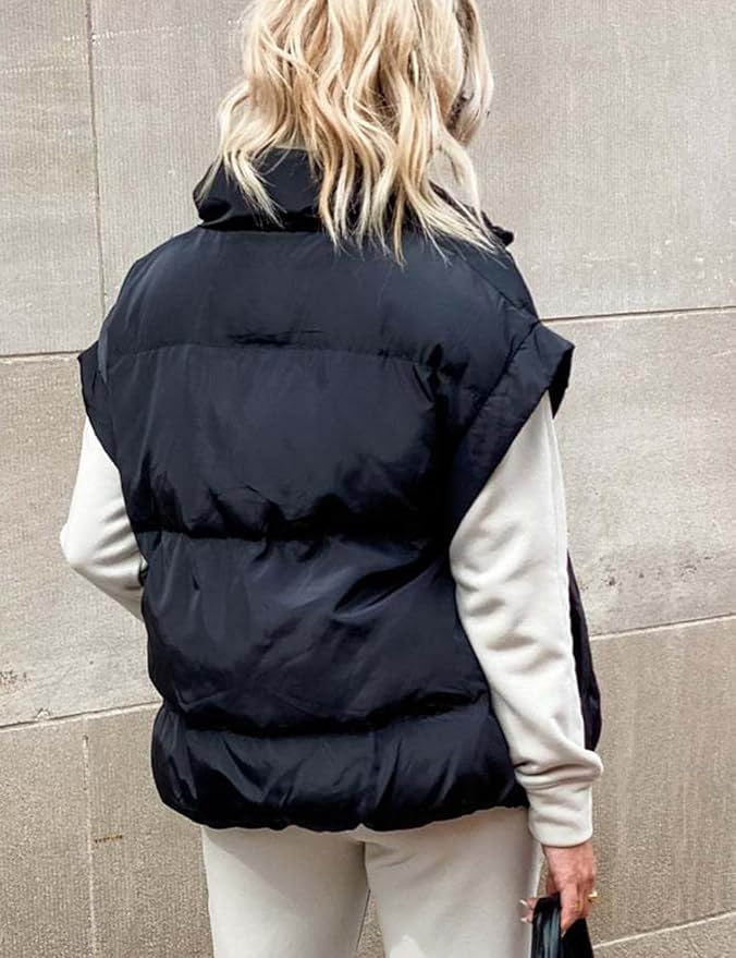 Charlotte - Warm Soft Puffer Plain Short Sleeve Jacket