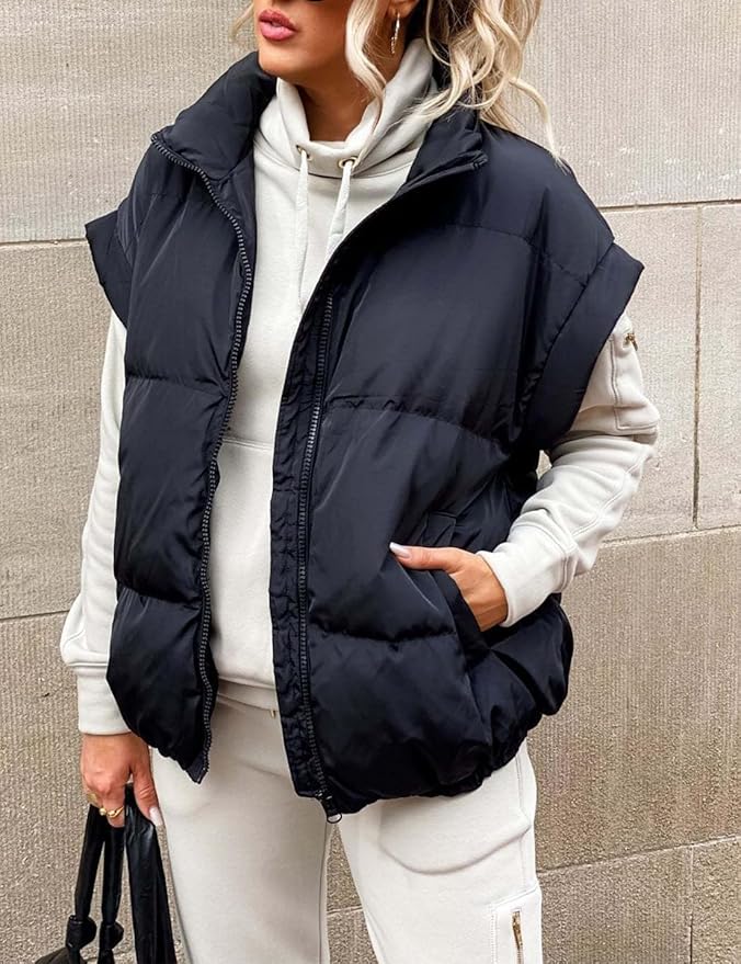 Charlotte - Warm Soft Puffer Plain Short Sleeve Jacket