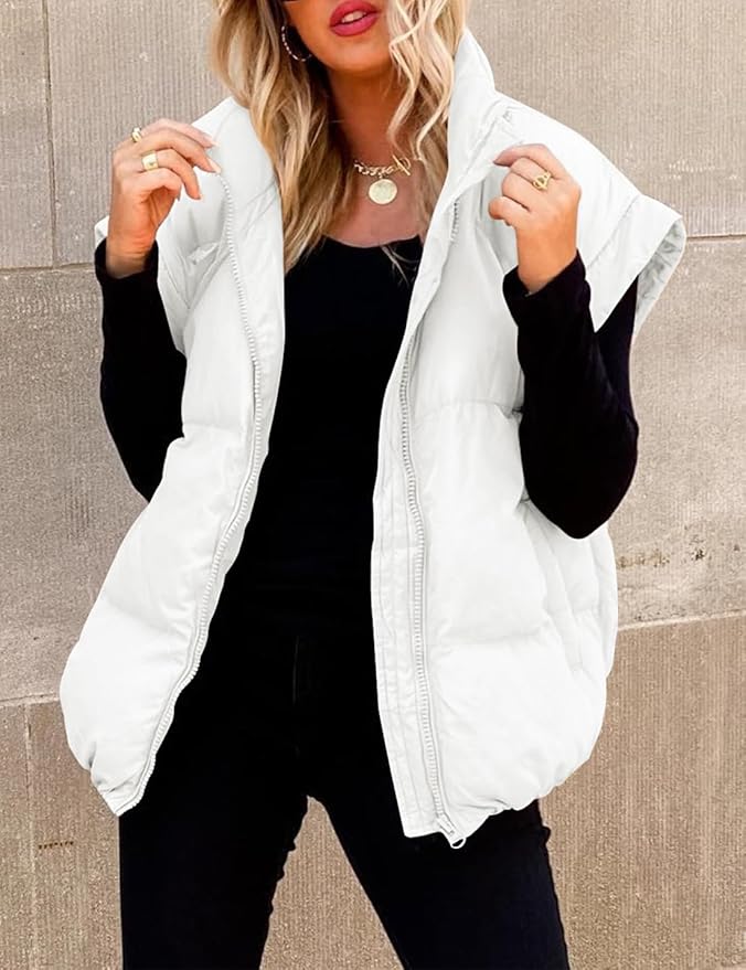 Charlotte - Warm Soft Puffer Plain Short Sleeve Jacket