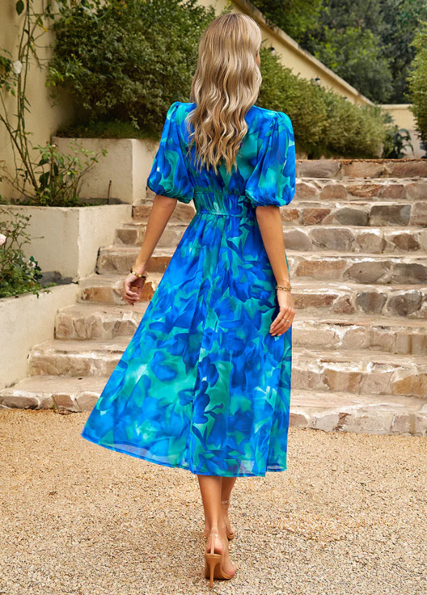 Merlin | Flattering Floral Midi Dress