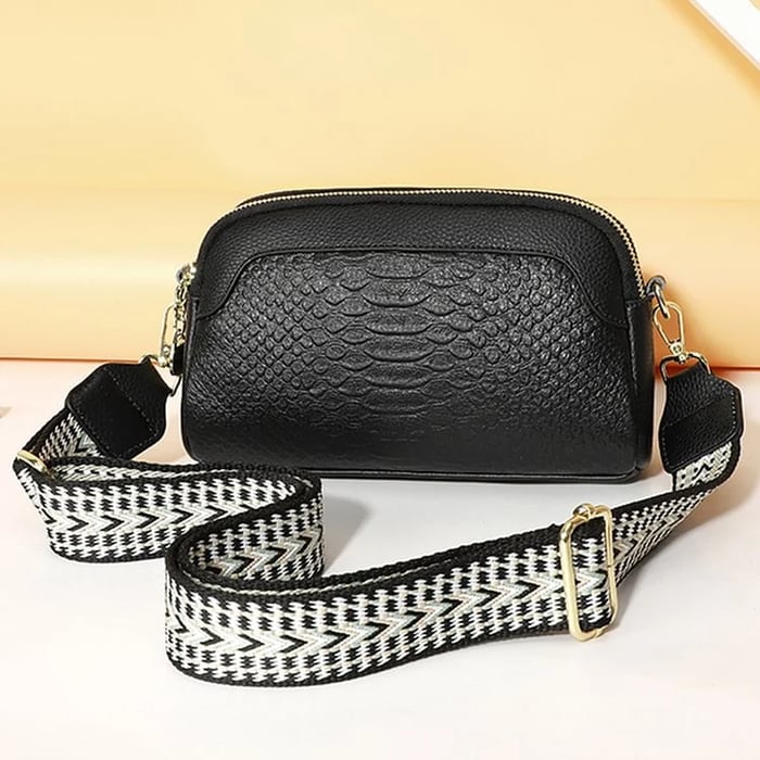 Olivia Elegant Allure | Croc-Pattern Mini Crossbody Bag