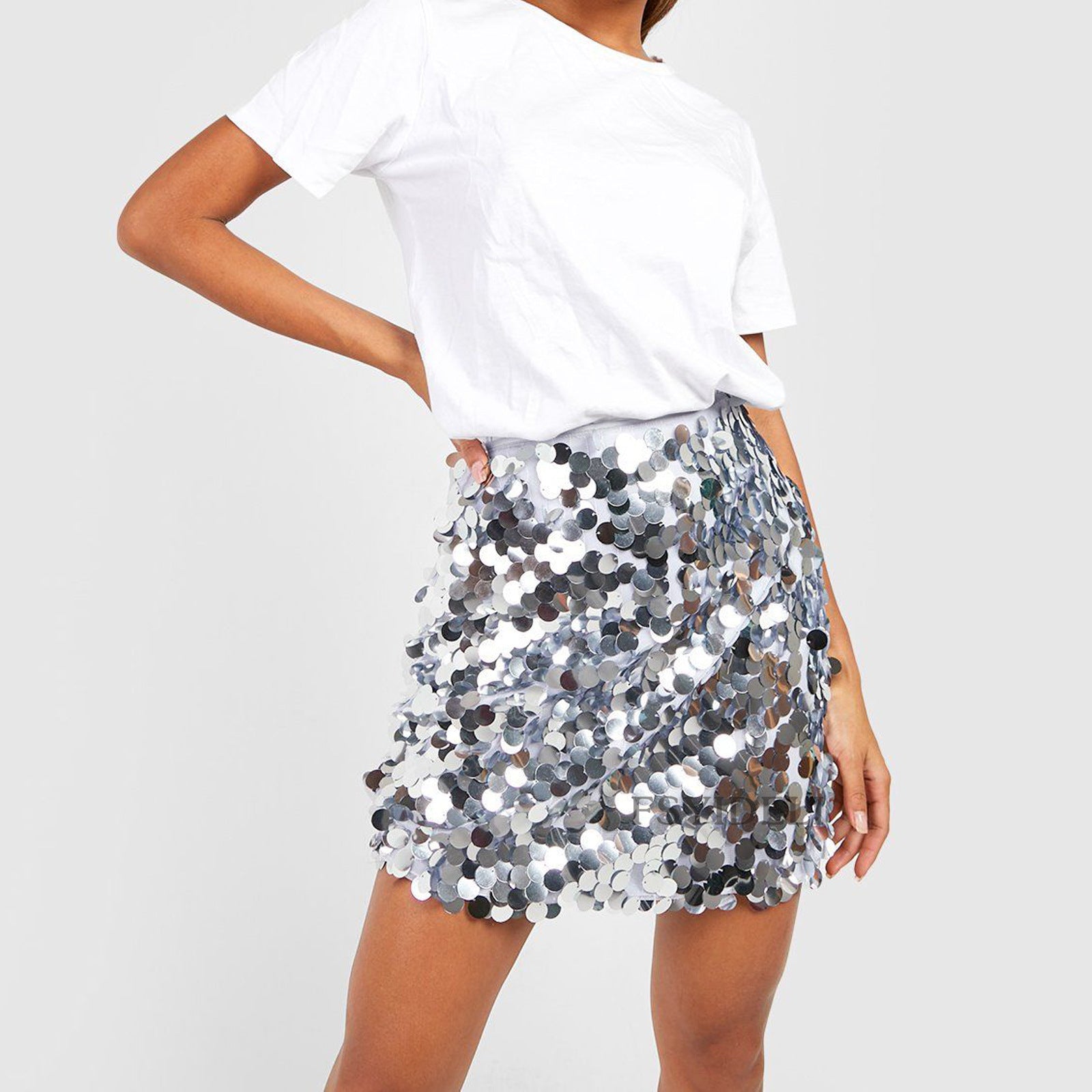 High Waisted Sequin Skirt