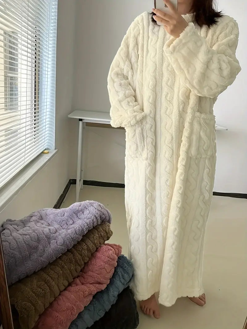 Abigail - Jacquard Soft Fleece Winter Dress