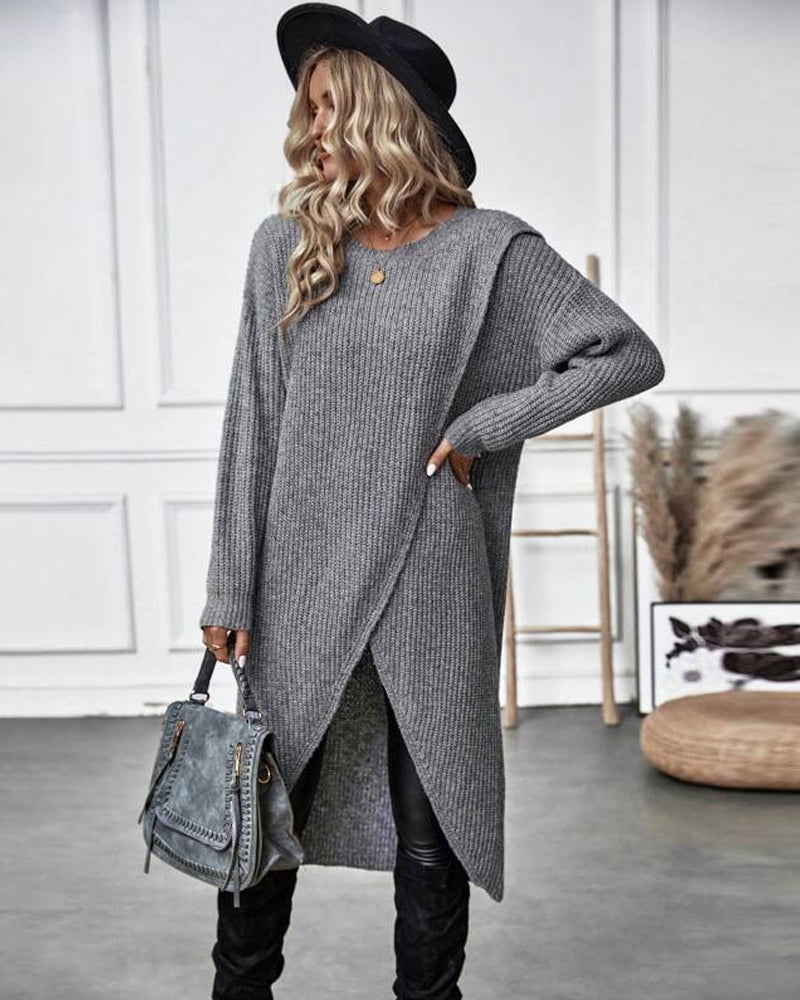 Addison - Comfortable Irregular Style Sweater Dress