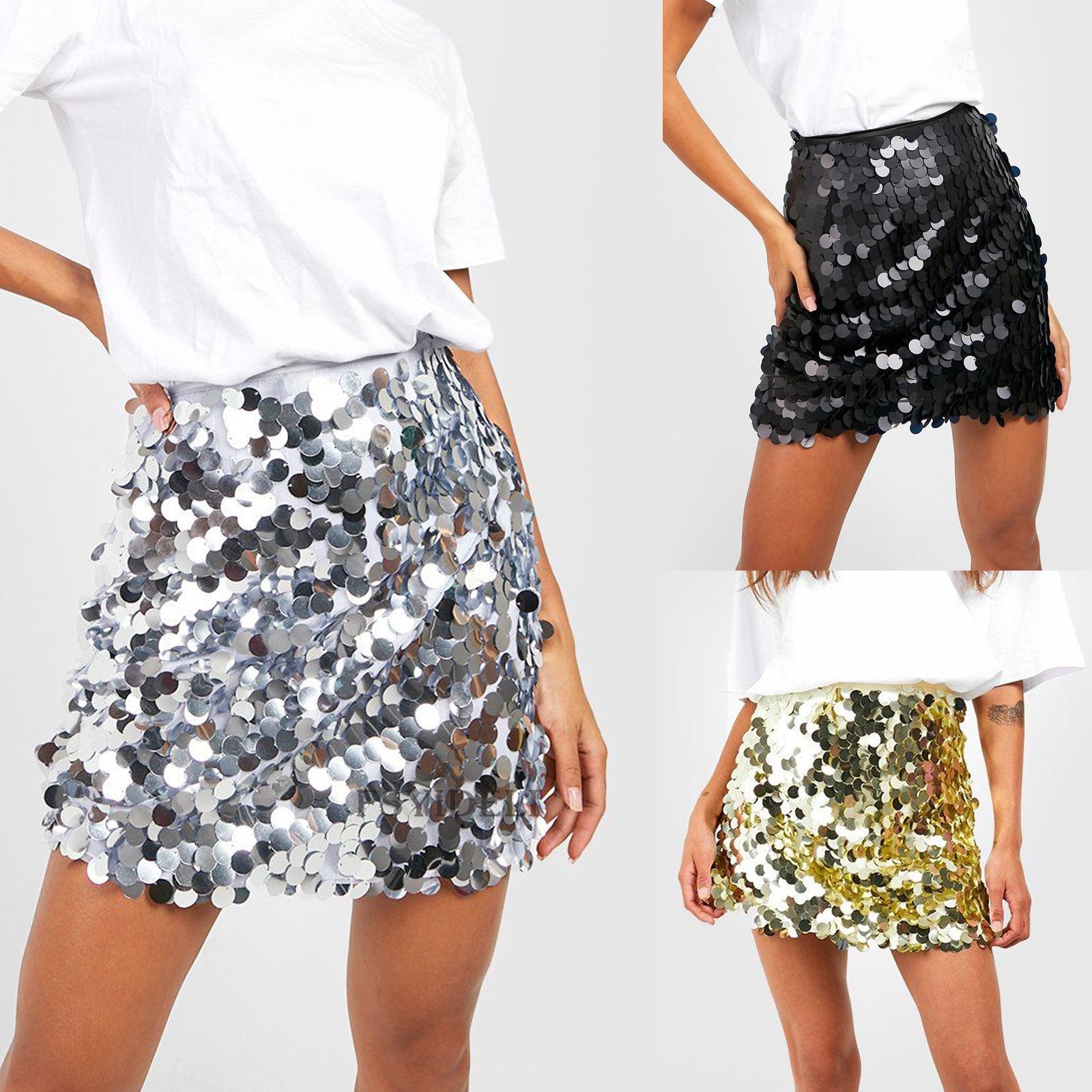 High Waisted Sequin Skirt