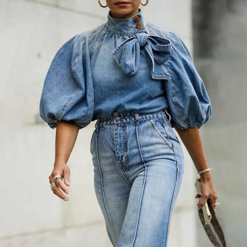 Natalia Denim Top - Sophisticated and Comfortable
