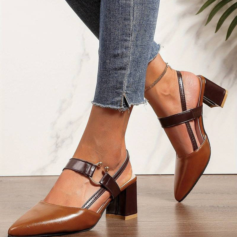 Women’s Block Heels – Stylish Pointed Toe Slingbacks