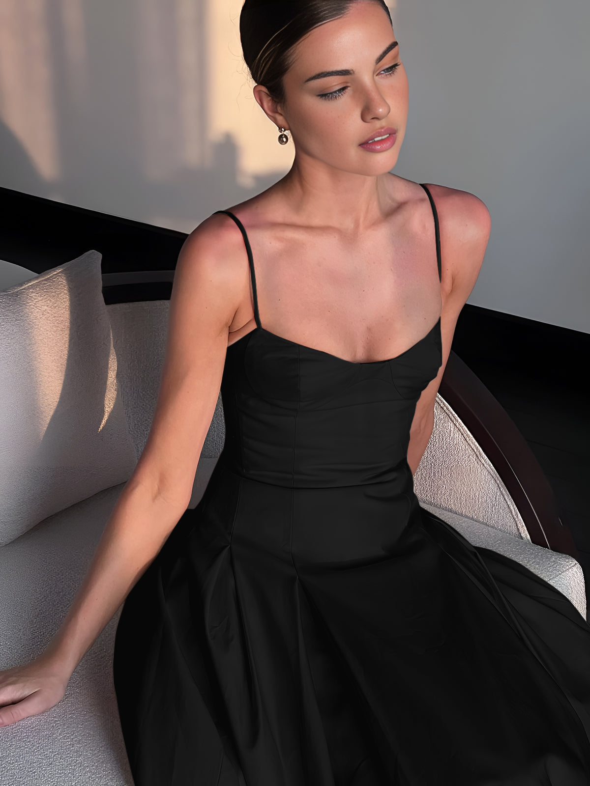 Athena Pleated Cami Long Dress