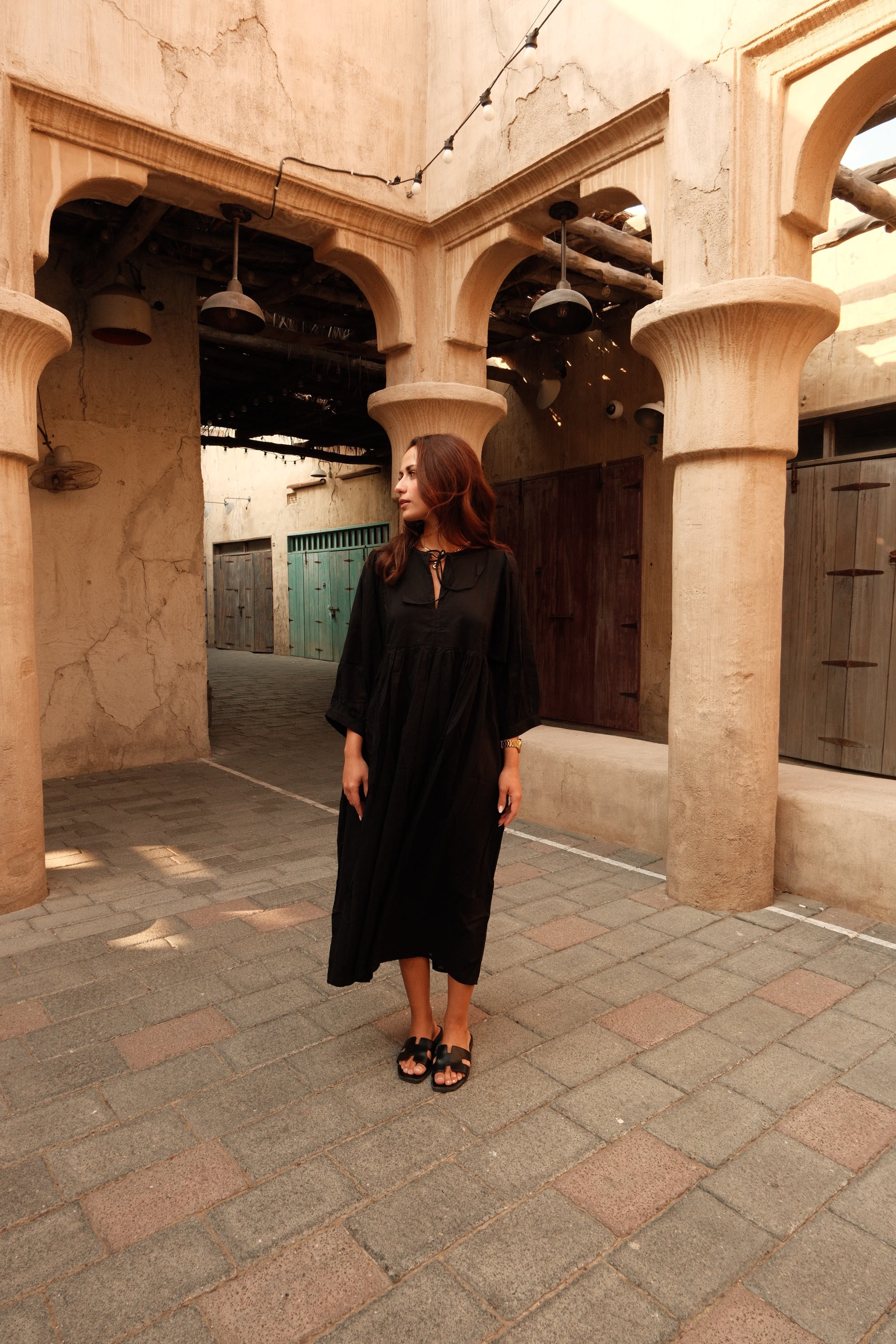 Daphne Midi Dress Black Oasis