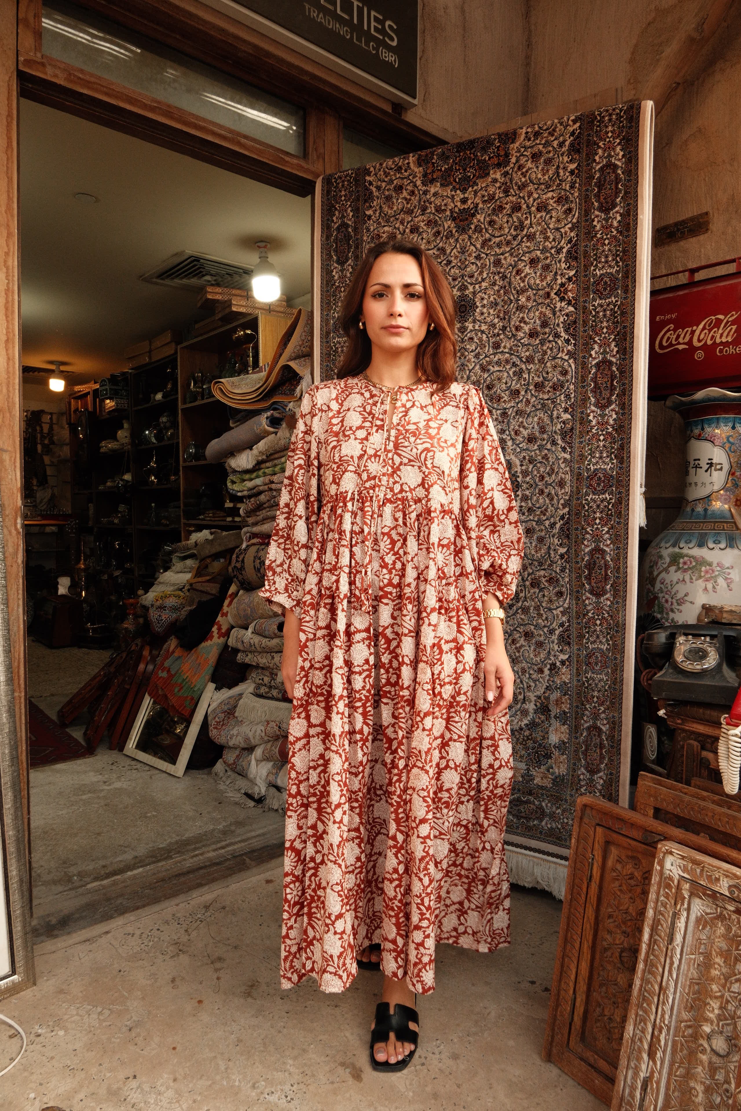Arabella Midi Dress Caramel