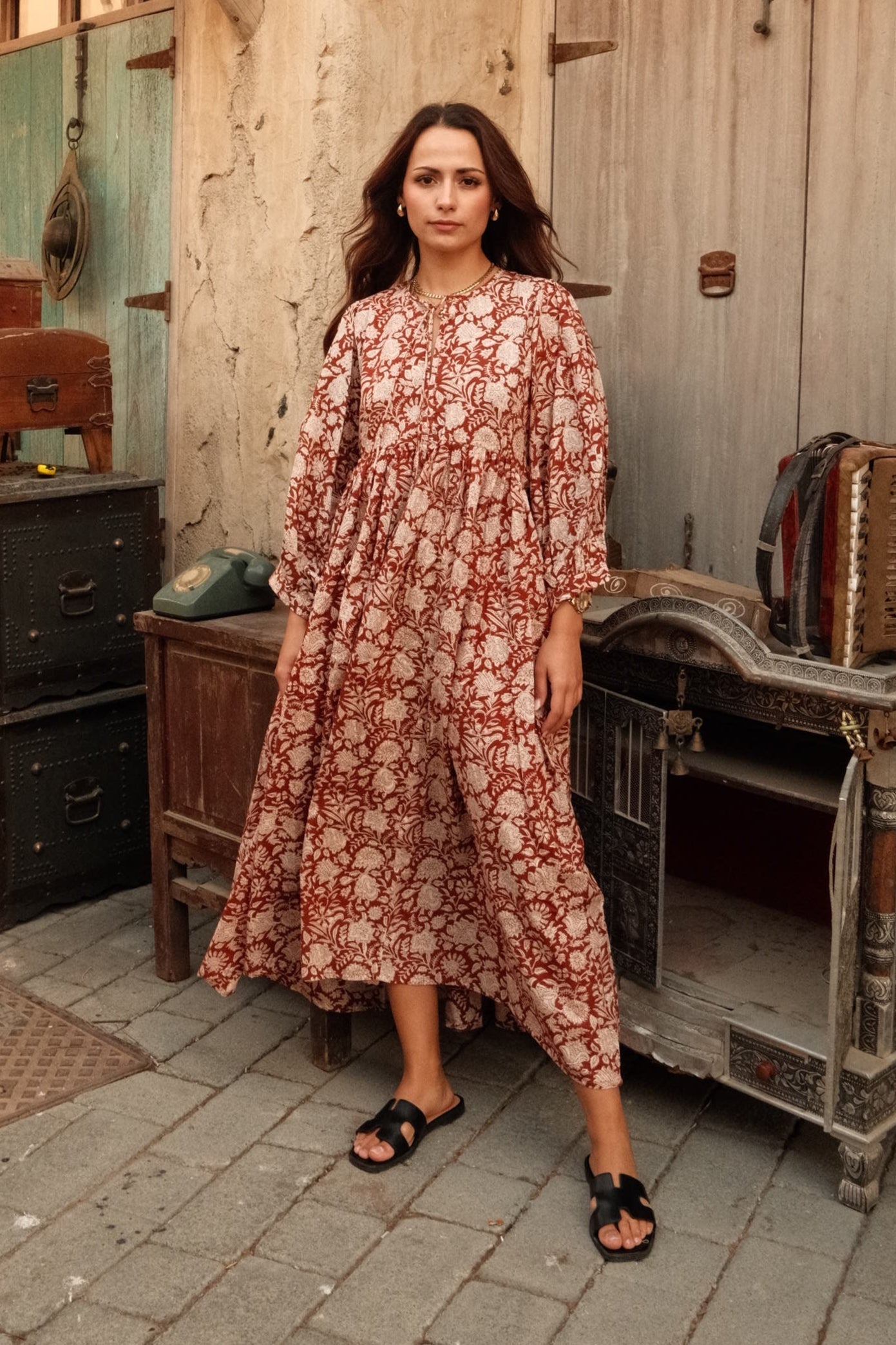 Arabella Midi Dress Caramel