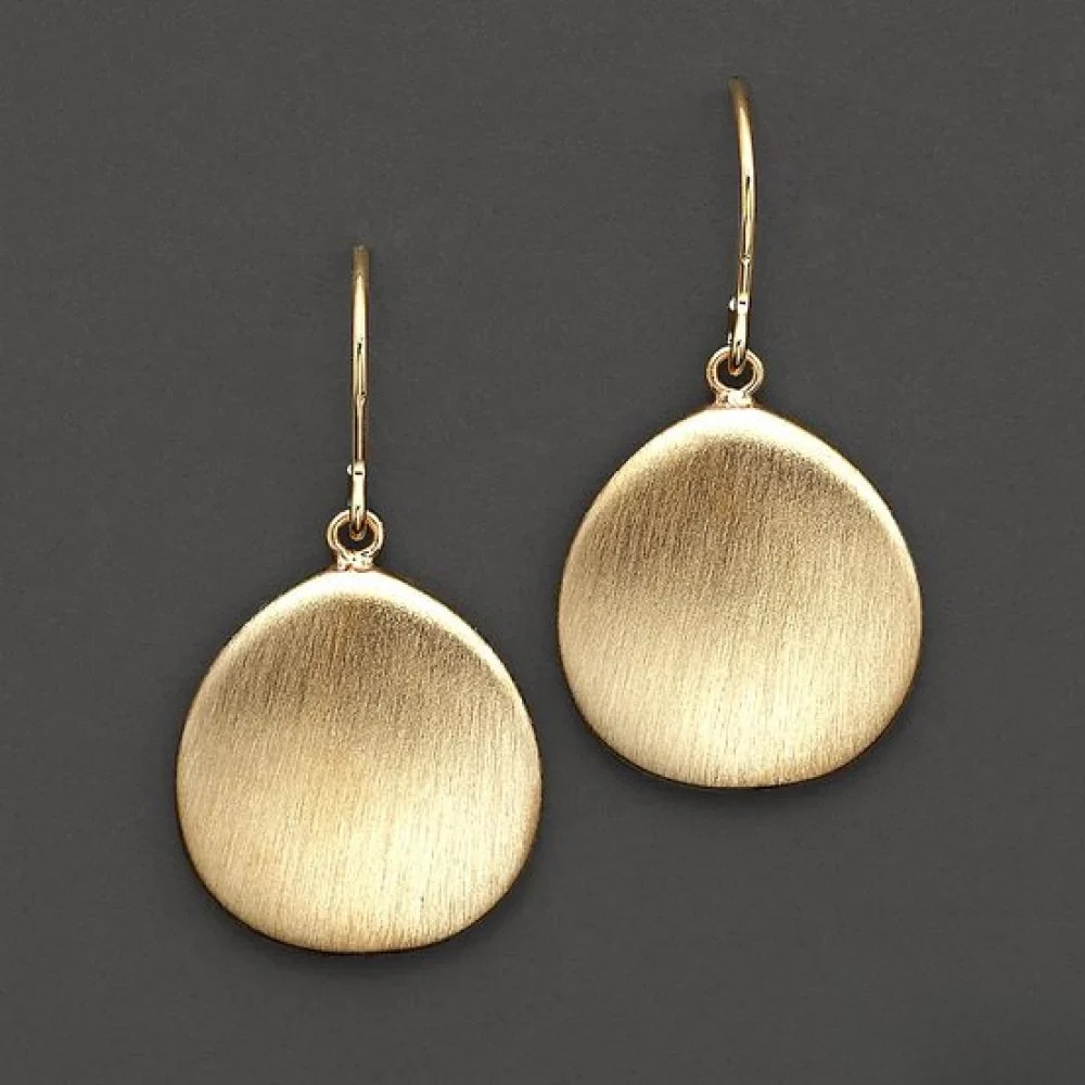 Retro Golden Disc Earrings