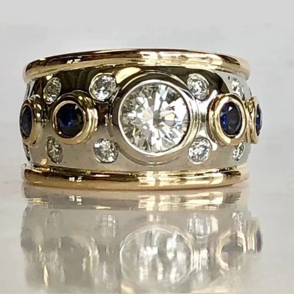 Retro Gold-Plated Zirconia Ring