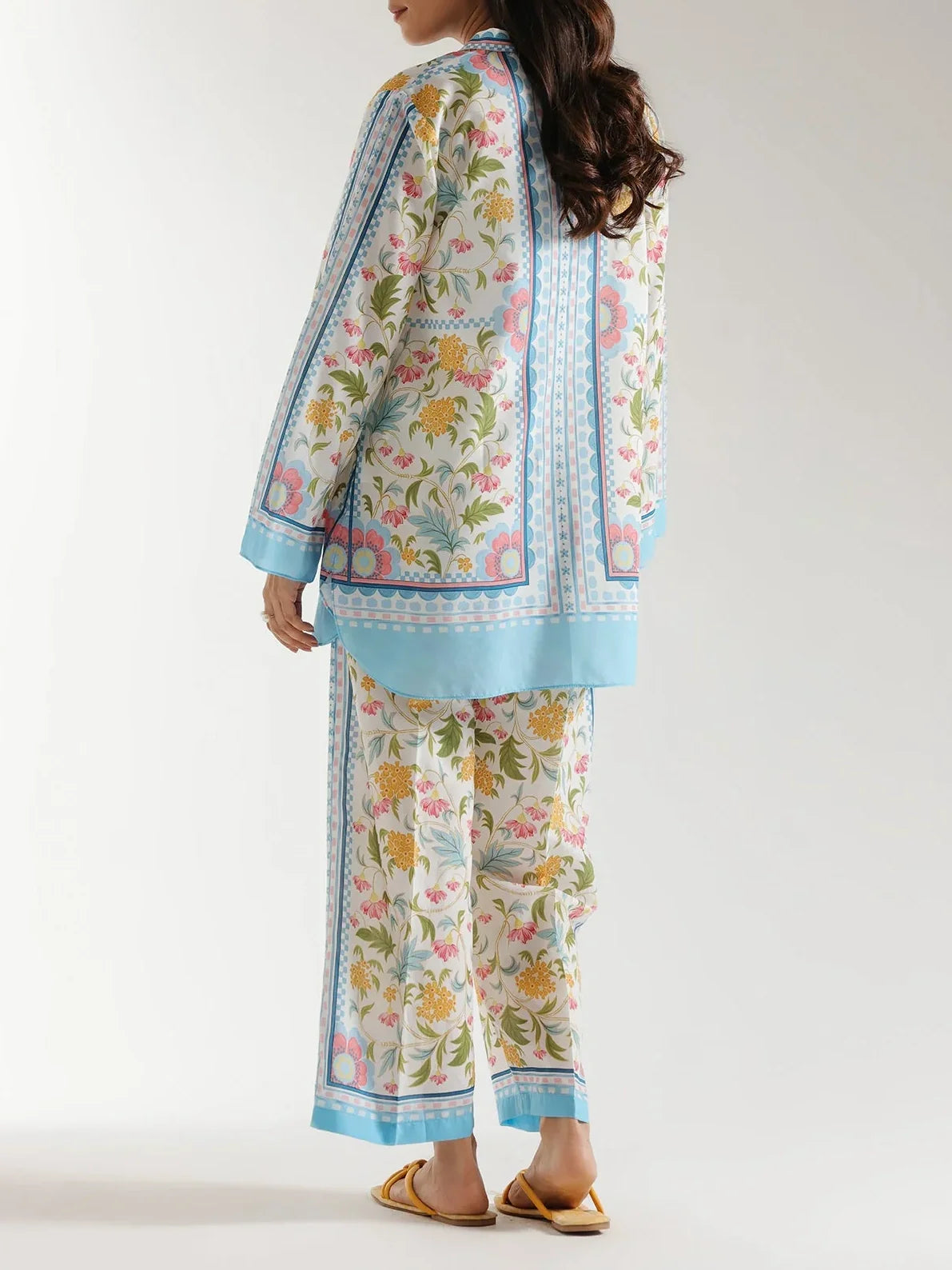 Sky Blue Accents Floral Breeze Co-ord Set