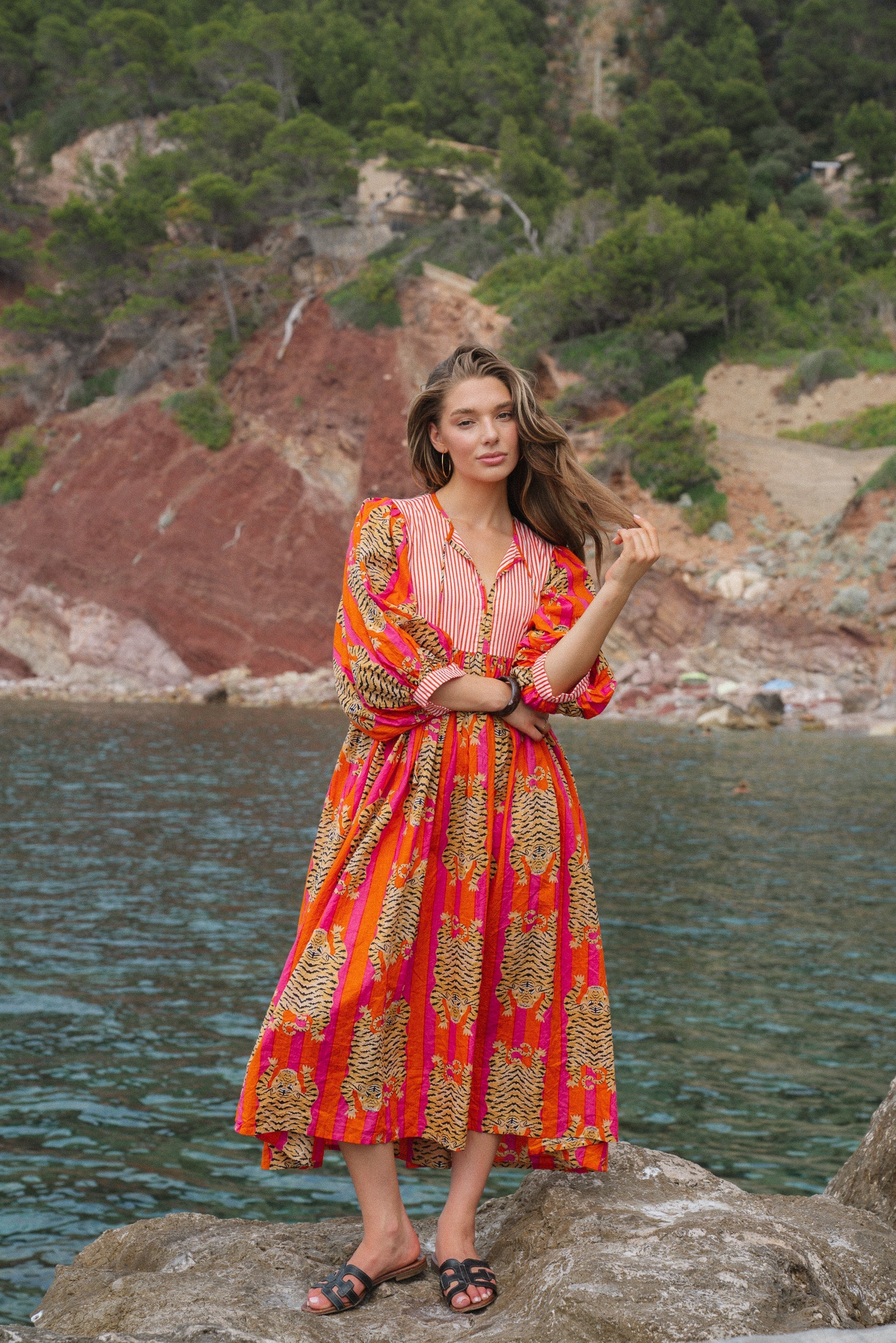 Asprella Midi Dress Red