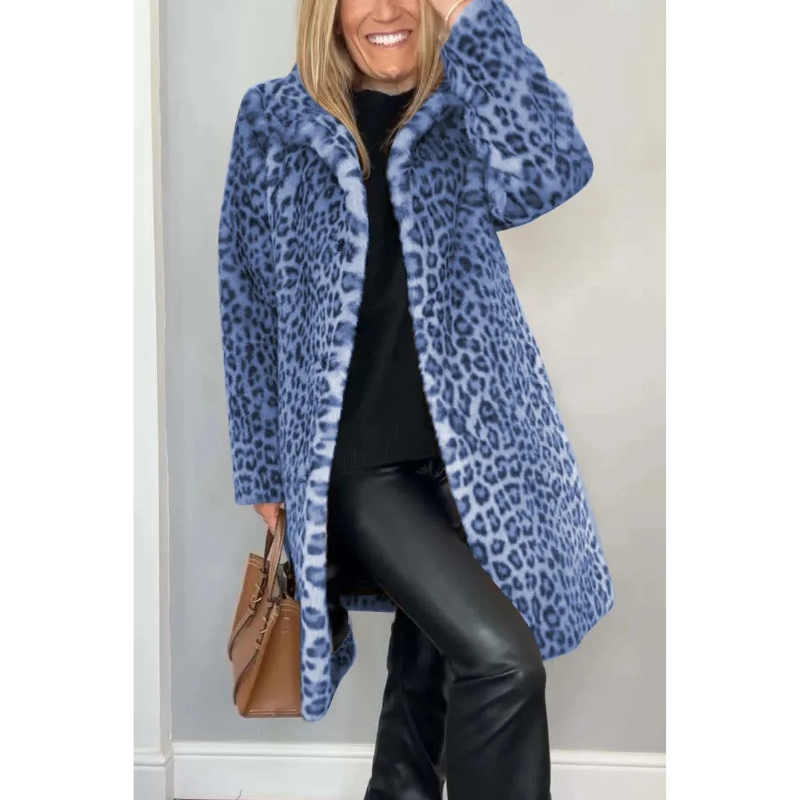 Reinna - Elegant Stylish Leopard Print Coat