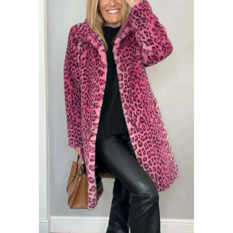 Reinna - Elegant Stylish Leopard Print Coat